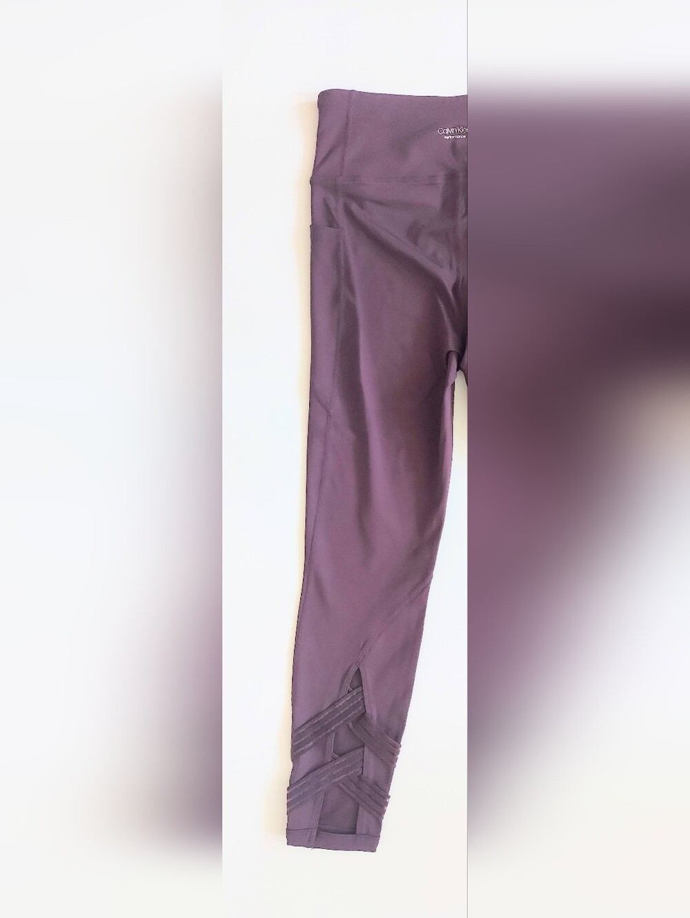 Calvin Klein Midrise Performance Leggings Womens Size Small Maroon Red - Picture 5 of 8